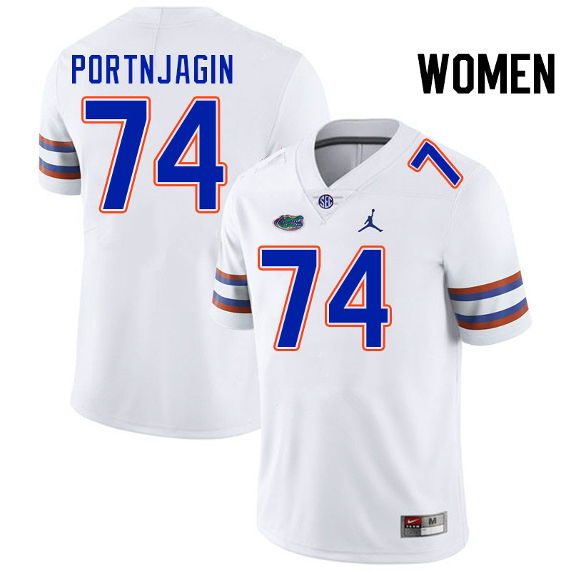 Women #74 Noel Portnjagin Florida Gators College Football Jerseys Stitched-White